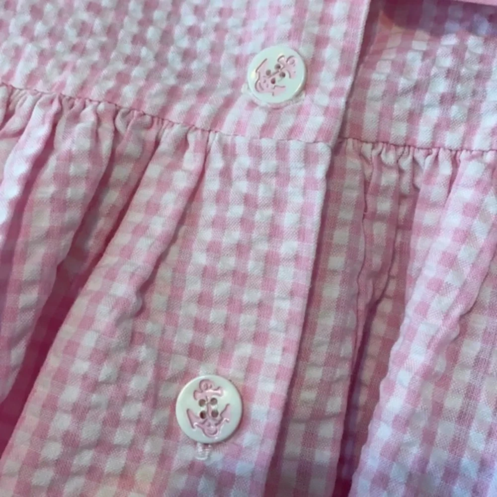 Good Lad Pink Gingham Seersucker Sailor Dress Baby Girls 12M